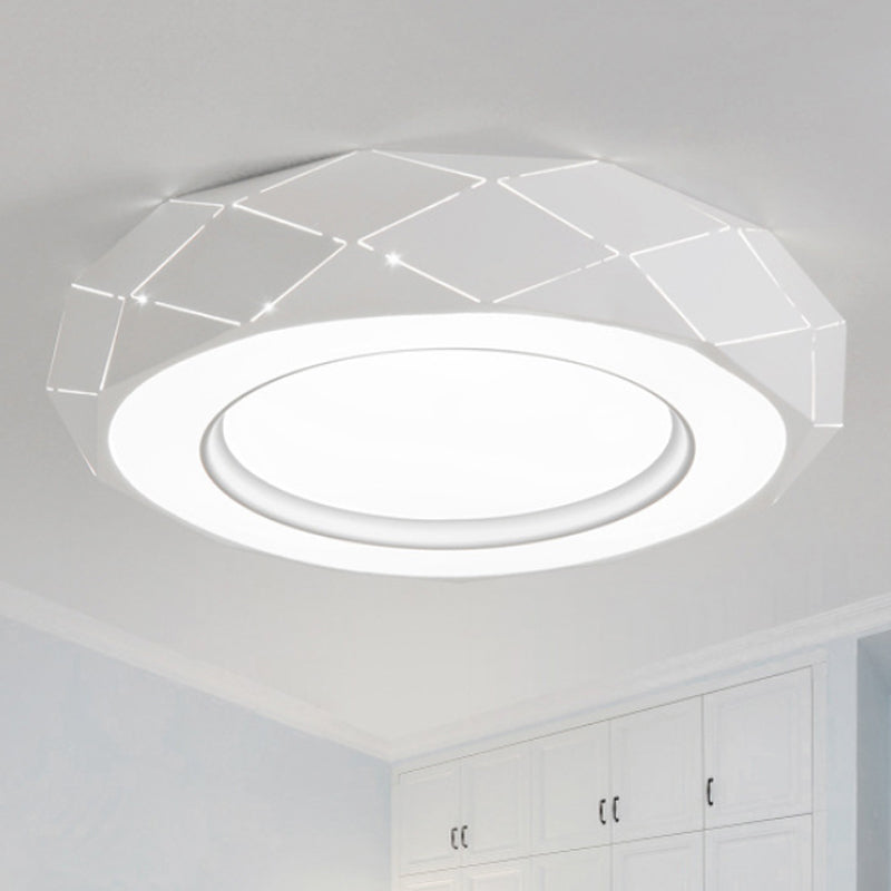Hollowed Out Acrylic Shade Flush Mount LED Flush Ceiling Light in White, 11"/19.5"/24.5" Wide Clearhalo 'Ceiling Lights' 'Close To Ceiling Lights' 'Close to ceiling' 'Flush mount' Lighting' 245700