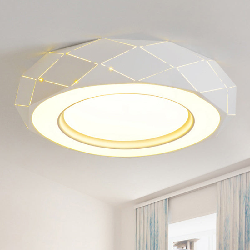 Hollowed Out Acrylic Shade Flush Mount LED Flush Ceiling Light in White, 11"/19.5"/24.5" Wide Clearhalo 'Ceiling Lights' 'Close To Ceiling Lights' 'Close to ceiling' 'Flush mount' Lighting' 245701