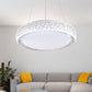 Black/White Drum Hanging Pendant Light Modern 1 Head Metal Pendant Light Fixture in Warm/White/Natural Light, 19"/23" Wide Clearhalo 'Ceiling Lights' 'Modern Pendants' 'Modern' 'Pendant Lights' 'Pendants' Lighting' 245895