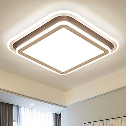LED Living Room Flush Light White Ceiling Flush Mount with Square/Rectangular Acrylic Shade in Warm/White Light White Square Clearhalo 'Ceiling Lights' 'Close To Ceiling Lights' 'Close to ceiling' 'Flush mount' Lighting' 245903