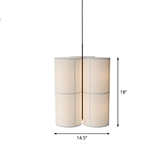 White Cylindrical Suspension Lamp Minimalist 1 Head Fabric Ceiling Pendant for Dining Room Clearhalo 'Ceiling Lights' 'Modern Pendants' 'Modern' 'Pendant Lights' 'Pendants' Lighting' 2459868
