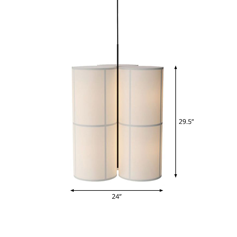 White Cylindrical Suspension Lamp Minimalist 1 Head Fabric Ceiling Pendant for Dining Room Clearhalo 'Ceiling Lights' 'Modern Pendants' 'Modern' 'Pendant Lights' 'Pendants' Lighting' 2459870