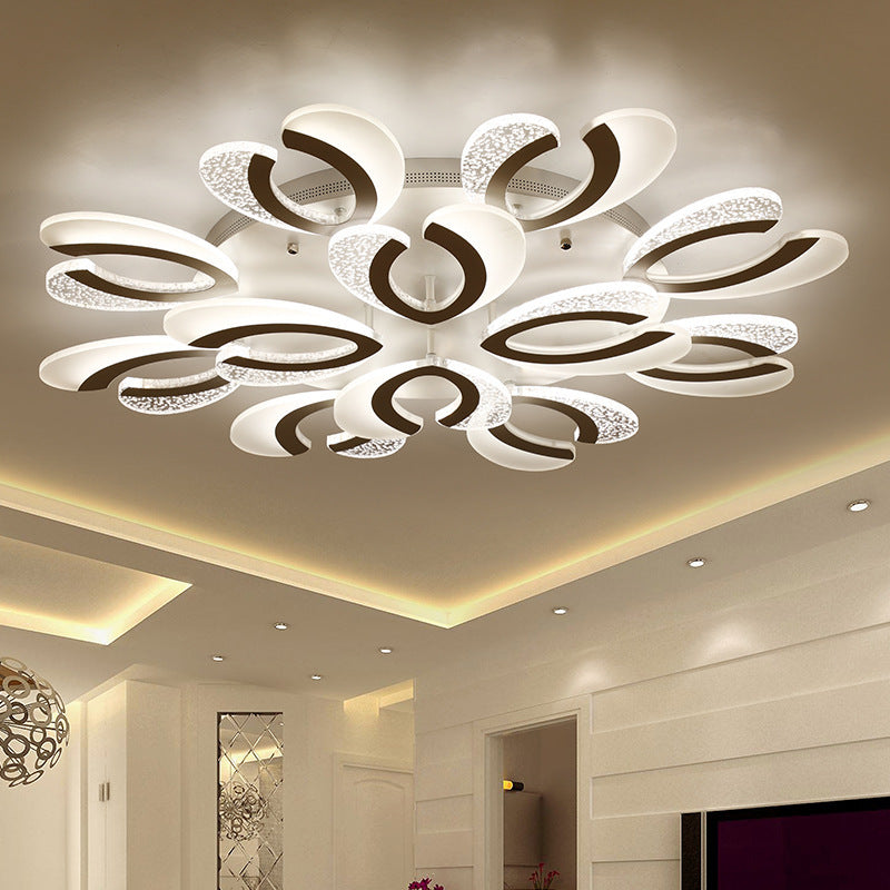 White Floral Ceiling Mounted Light Minimalistic LED Acrylic Flush Mount Light for Living Room 12 White Clearhalo 'Ceiling Lights' 'Close To Ceiling Lights' 'Close to ceiling' 'Flush mount' Lighting' 2459883