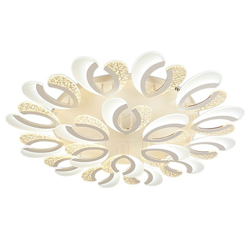 White Floral Ceiling Mounted Light Minimalistic LED Acrylic Flush Mount Light for Living Room Clearhalo 'Ceiling Lights' 'Close To Ceiling Lights' 'Close to ceiling' 'Flush mount' Lighting' 2459888