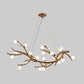 Metal Tree Branch Island Lighting Fixture Art Deco Wood Suspension Light with Ball Acrylic Shade 22 Wood Clearhalo 'Ceiling Lights' 'Island Lights' Lighting' 2459909