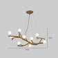 Metal Tree Branch Island Lighting Fixture Art Deco Wood Suspension Light with Ball Acrylic Shade Clearhalo 'Ceiling Lights' 'Island Lights' Lighting' 2459919