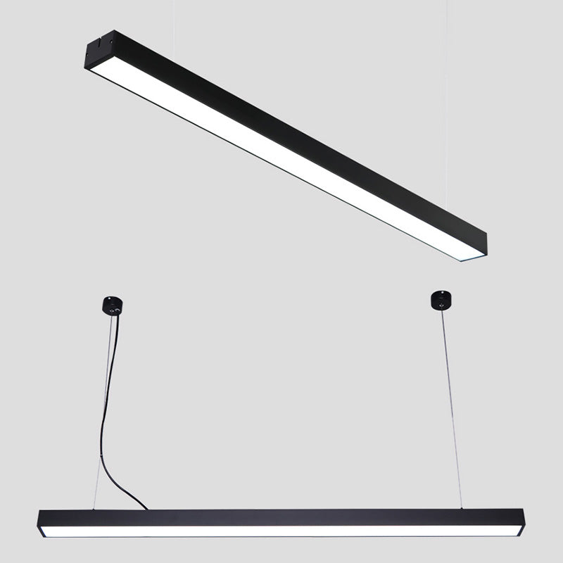 Acrylic Bar Shaped Hanging Lamp Simplicity LED Suspension Pendant Light for Office Black Clearhalo 'Ceiling Lights' 'Modern Pendants' 'Modern' 'Pendant Lights' 'Pendants' Lighting' 2459924