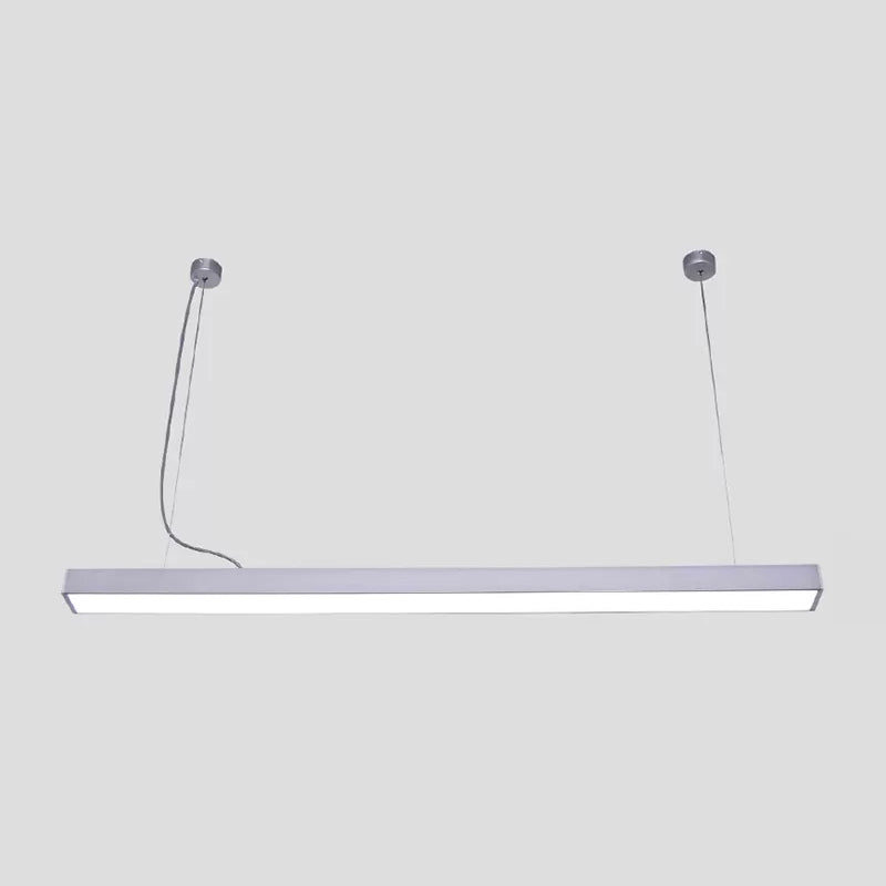 Acrylic Bar Shaped Hanging Lamp Simplicity LED Suspension Pendant Light for Office Silver Clearhalo 'Ceiling Lights' 'Modern Pendants' 'Modern' 'Pendant Lights' 'Pendants' Lighting' 2459927