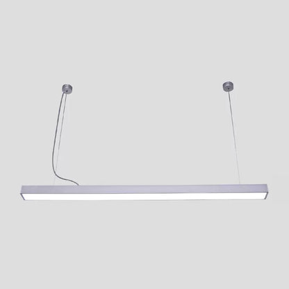 Acrylic Bar Shaped Hanging Lamp Simplicity LED Suspension Pendant Light for Office Silver Clearhalo 'Ceiling Lights' 'Modern Pendants' 'Modern' 'Pendant Lights' 'Pendants' Lighting' 2459927