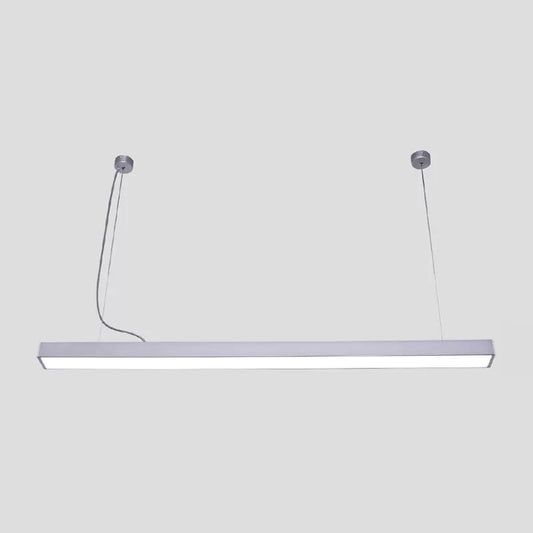 Acrylic Bar Shaped Hanging Lamp Simplicity LED Suspension Pendant Light for Office Silver Clearhalo 'Ceiling Lights' 'Modern Pendants' 'Modern' 'Pendant Lights' 'Pendants' Lighting' 2459927