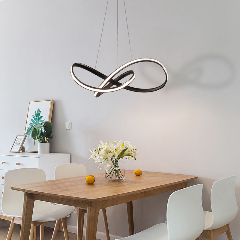 Seamless Curve Ceiling Pendant Light Simple Style Metal Dining Room LED Chandelier Clearhalo 'Ceiling Lights' 'Modern Pendants' 'Modern' 'Pendant Lights' 'Pendants' Lighting' 2459928