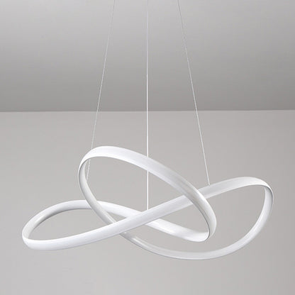 Seamless Curve Ceiling Pendant Light Simple Style Metal Dining Room LED Chandelier White Clearhalo 'Ceiling Lights' 'Modern Pendants' 'Modern' 'Pendant Lights' 'Pendants' Lighting' 2459929