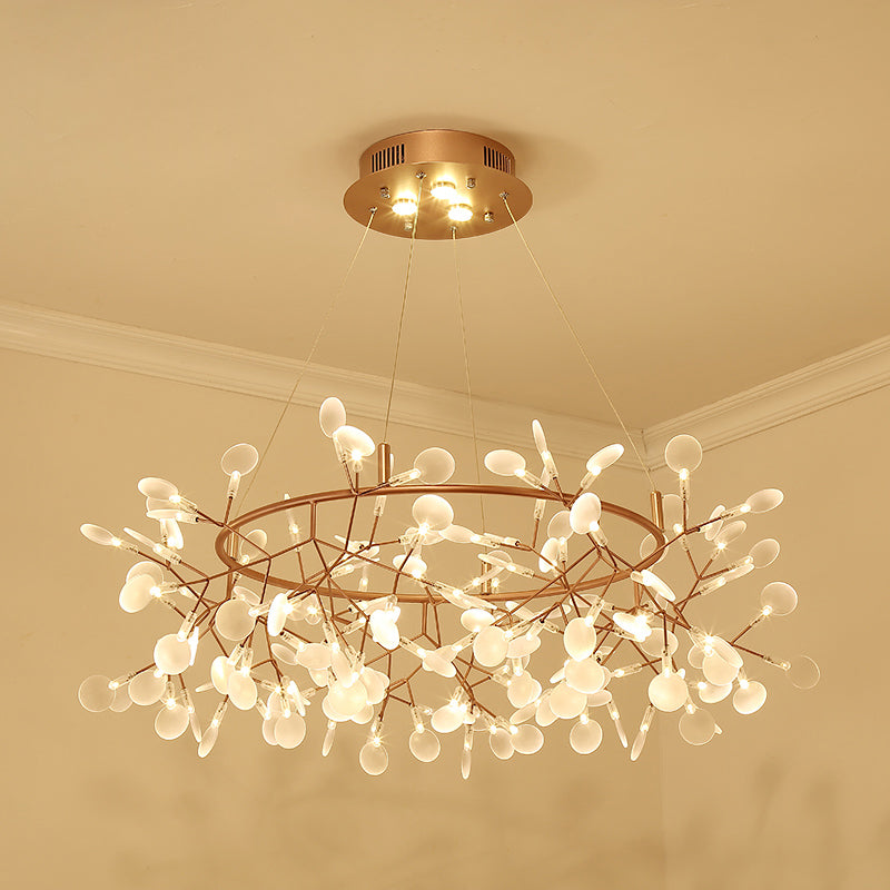 Designer Heracleum Chandelier Acrylic Living Room LED Pendant Light Fixture in Bronze 108 Bronze Warm Clearhalo 'Ceiling Lights' 'Chandeliers' 'Modern Chandeliers' 'Modern' Lighting' 2459951