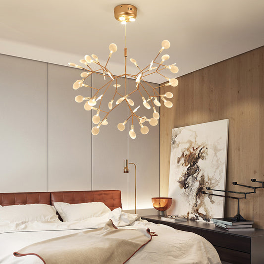 Designer Heracleum Chandelier Acrylic Living Room LED Pendant Light Fixture in Bronze Clearhalo 'Ceiling Lights' 'Chandeliers' 'Modern Chandeliers' 'Modern' Lighting' 2459952