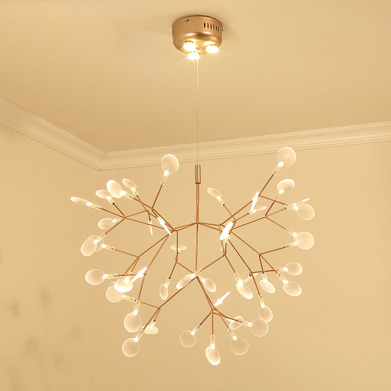 Designer Heracleum Chandelier Acrylic Living Room LED Pendant Light Fixture in Bronze 45 Bronze Warm Clearhalo 'Ceiling Lights' 'Chandeliers' 'Modern Chandeliers' 'Modern' Lighting' 2459959