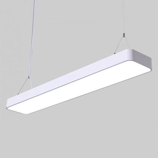Simple Rectangle Pendant Lighting Metal Office LED Hanging Light with Acrylic Diffuser White Clearhalo 'Ceiling Lights' 'Modern Pendants' 'Modern' 'Pendant Lights' 'Pendants' Lighting' 2460019