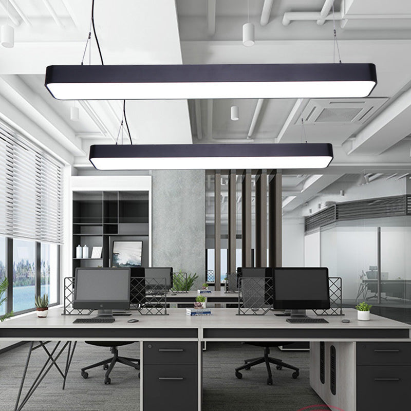 Simple Rectangle Pendant Lighting Metal Office LED Hanging Light with Acrylic Diffuser Clearhalo 'Ceiling Lights' 'Modern Pendants' 'Modern' 'Pendant Lights' 'Pendants' Lighting' 2460020