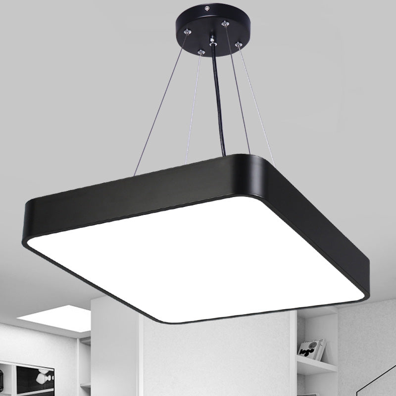 Square Office Hanging Light Metal Nordic LED Commercial Pendant Lighting with Diffuser Black Clearhalo 'Ceiling Lights' 'Modern Pendants' 'Modern' 'Pendant Lights' 'Pendants' Lighting' 2460025