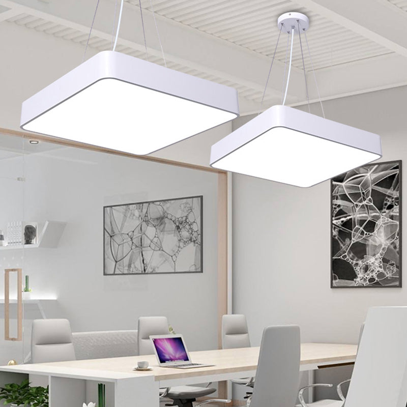 Square Office Hanging Light Metal Nordic LED Commercial Pendant Lighting with Diffuser Clearhalo 'Ceiling Lights' 'Modern Pendants' 'Modern' 'Pendant Lights' 'Pendants' Lighting' 2460029