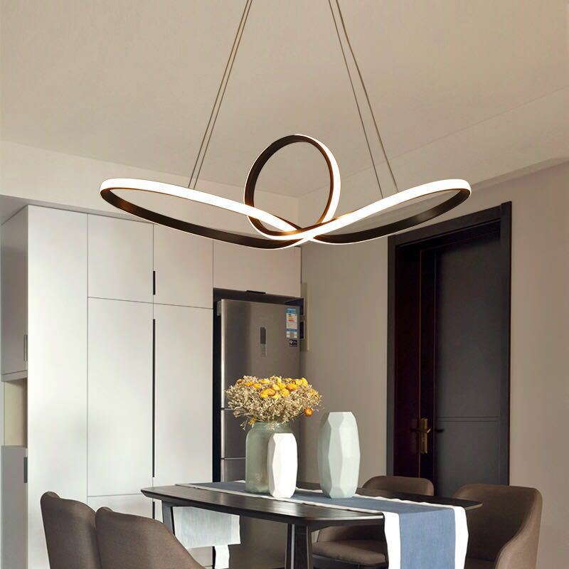 Acrylic Twist Pendant Ceiling Light Simplicity LED Suspended Lighting Fixture for Dining Room Coffee Clearhalo 'Ceiling Lights' 'Modern Pendants' 'Modern' 'Pendant Lights' 'Pendants' Lighting' 2460035