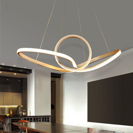 Acrylic Twist Pendant Ceiling Light Simplicity LED Suspended Lighting Fixture for Dining Room Gold Clearhalo 'Ceiling Lights' 'Modern Pendants' 'Modern' 'Pendant Lights' 'Pendants' Lighting' 2460038