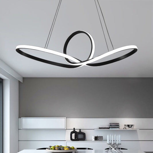 Acrylic Twist Pendant Ceiling Light Simplicity LED Suspended Lighting Fixture for Dining Room Black Clearhalo 'Ceiling Lights' 'Modern Pendants' 'Modern' 'Pendant Lights' 'Pendants' Lighting' 2460040