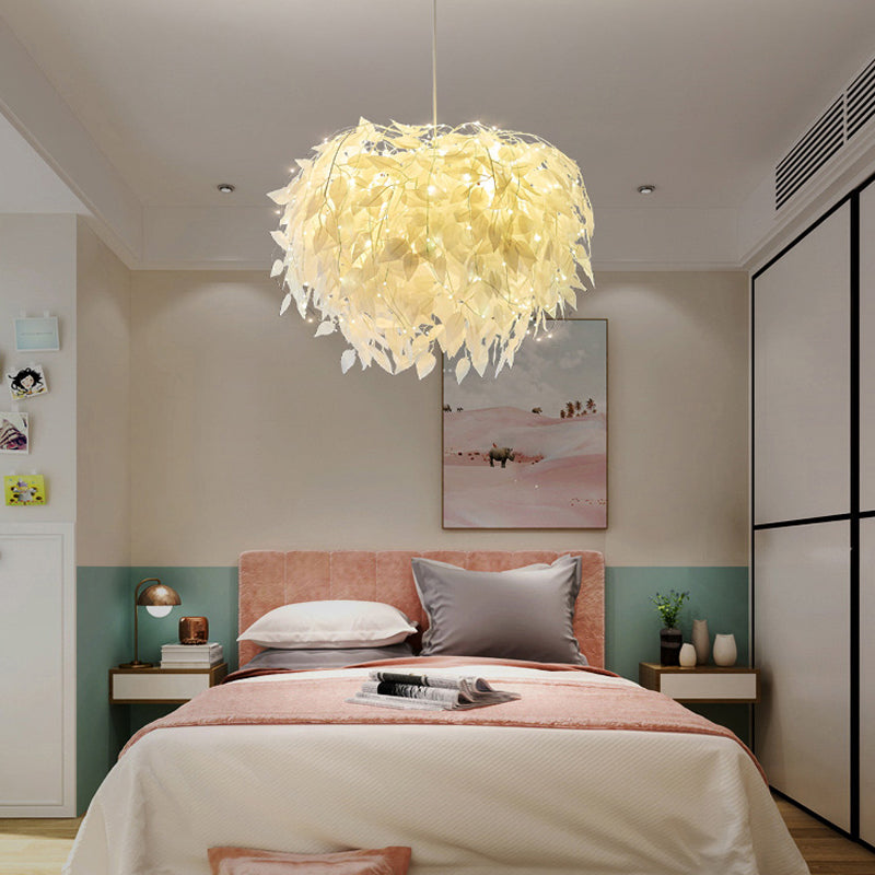 Domed Suspension Pendant Light Nordic Fabric Living Room Hanging Light Fixture in White Clearhalo 'Ceiling Lights' 'Modern Pendants' 'Modern' 'Pendant Lights' 'Pendants' Lighting' 2460044