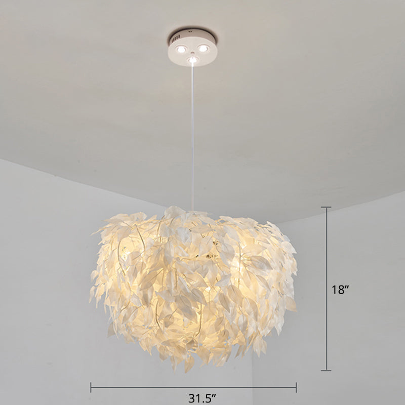 Domed Suspension Pendant Light Nordic Fabric Living Room Hanging Light Fixture in White Clearhalo 'Ceiling Lights' 'Modern Pendants' 'Modern' 'Pendant Lights' 'Pendants' Lighting' 2460050