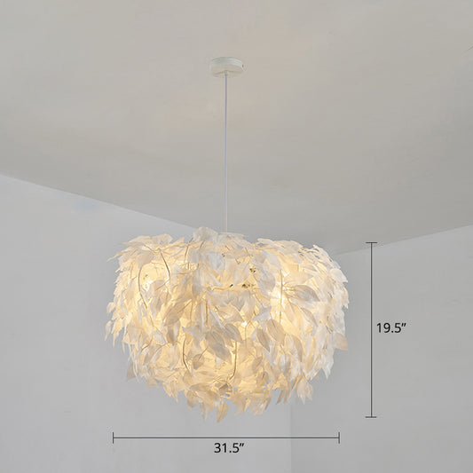 Domed Suspension Pendant Light Nordic Fabric Living Room Hanging Light Fixture in White Clearhalo 'Ceiling Lights' 'Modern Pendants' 'Modern' 'Pendant Lights' 'Pendants' Lighting' 2460053