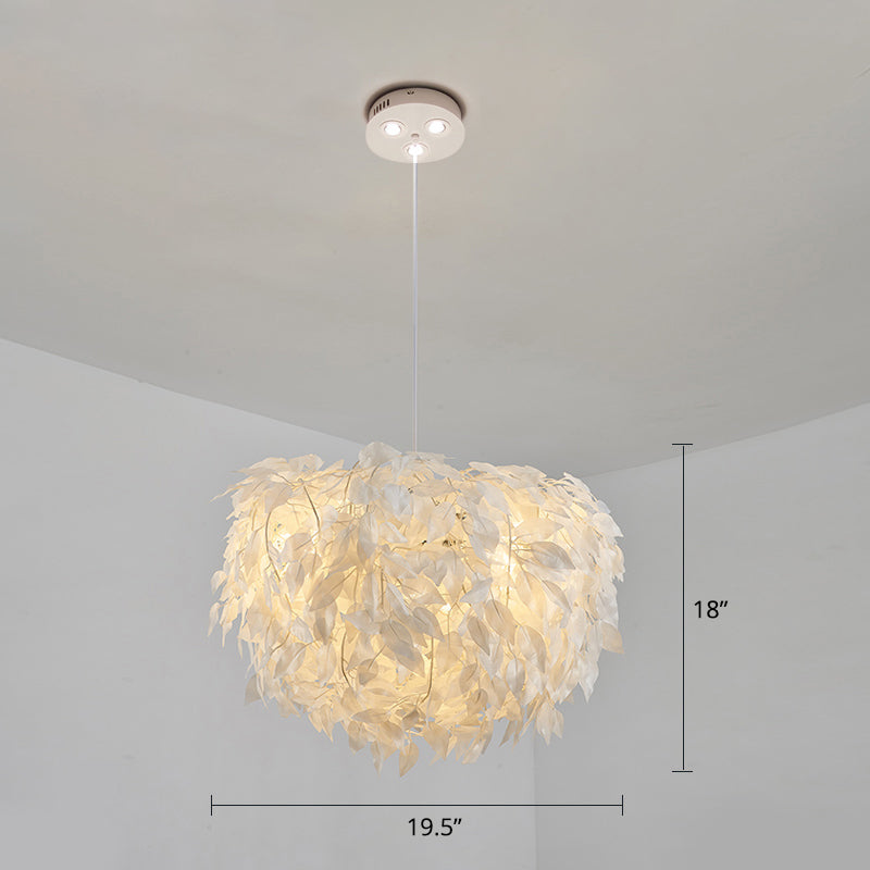 Domed Suspension Pendant Light Nordic Fabric Living Room Hanging Light Fixture in White Clearhalo 'Ceiling Lights' 'Modern Pendants' 'Modern' 'Pendant Lights' 'Pendants' Lighting' 2460056