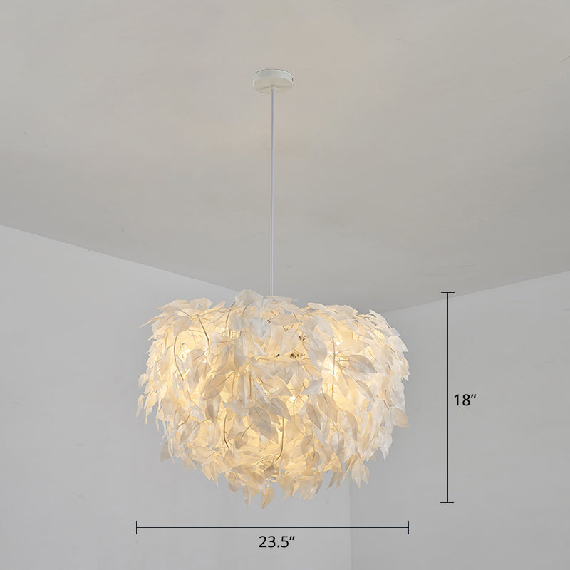 Domed Suspension Pendant Light Nordic Fabric Living Room Hanging Light Fixture in White Clearhalo 'Ceiling Lights' 'Modern Pendants' 'Modern' 'Pendant Lights' 'Pendants' Lighting' 2460057