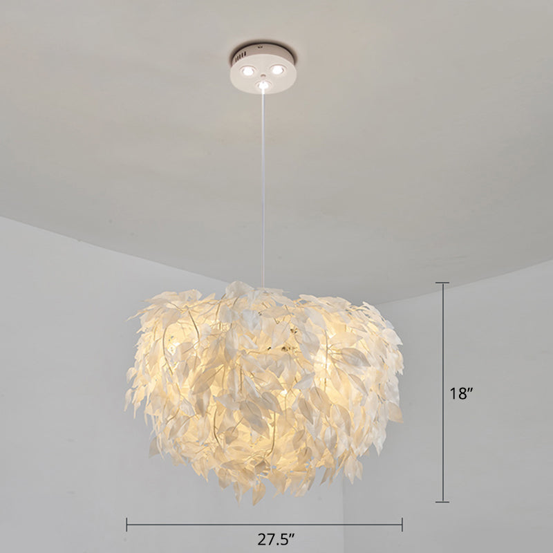 Domed Suspension Pendant Light Nordic Fabric Living Room Hanging Light Fixture in White Clearhalo 'Ceiling Lights' 'Modern Pendants' 'Modern' 'Pendant Lights' 'Pendants' Lighting' 2460058