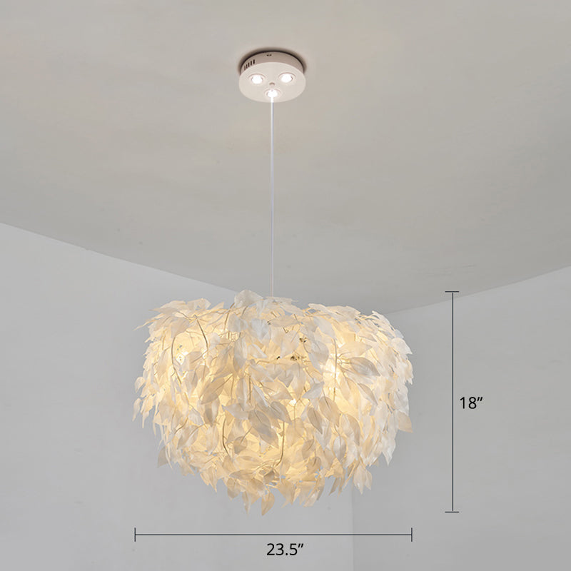 Domed Suspension Pendant Light Nordic Fabric Living Room Hanging Light Fixture in White Clearhalo 'Ceiling Lights' 'Modern Pendants' 'Modern' 'Pendant Lights' 'Pendants' Lighting' 2460060