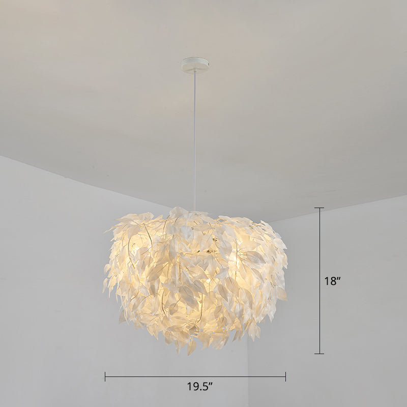 Domed Suspension Pendant Light Nordic Fabric Living Room Hanging Light Fixture in White Clearhalo 'Ceiling Lights' 'Modern Pendants' 'Modern' 'Pendant Lights' 'Pendants' Lighting' 2460061