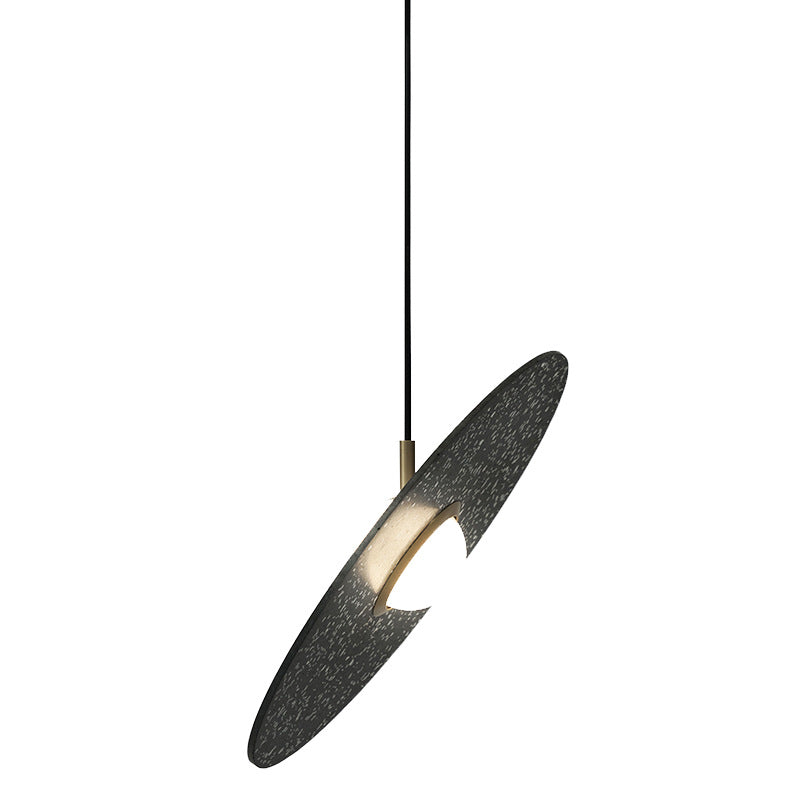 Terrazzo Disc Suspension Lighting Minimalism Single-Bulb Ceiling Pendant Light over Table Clearhalo 'Ceiling Lights' 'Modern Pendants' 'Modern' 'Pendant Lights' 'Pendants' Lighting' 2460067