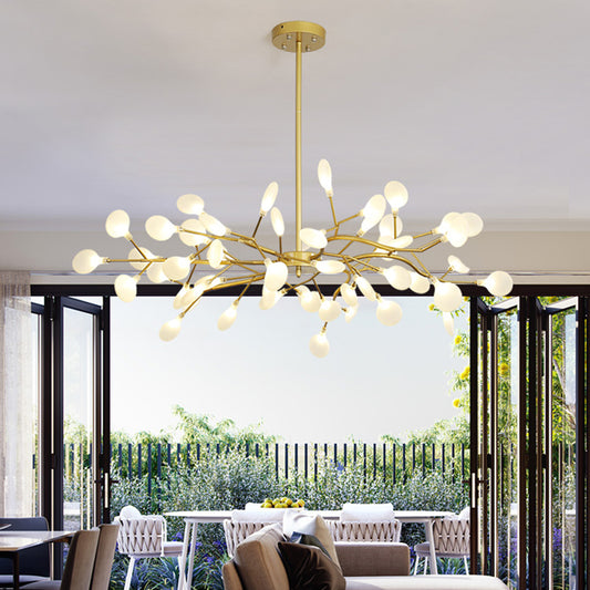Glass Firefly Chandelier Lighting Postmodern Ceiling Suspension Lamp for Living Room Clearhalo 'Ceiling Lights' 'Chandeliers' 'Modern Chandeliers' 'Modern' Lighting' 2460087