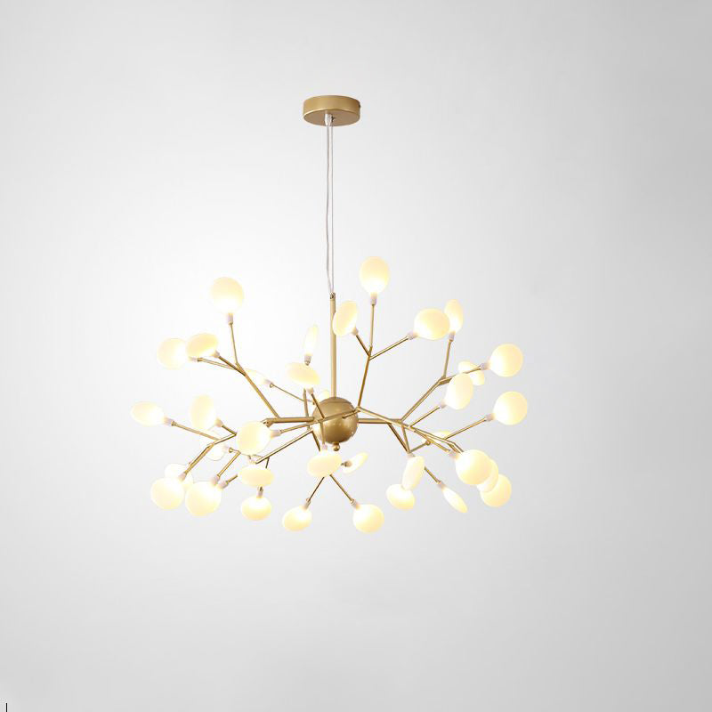 Acrylic Leaf Hanging Chandelier Designer Gold Finish Pendant Ceiling Light for Bedroom Clearhalo 'Ceiling Lights' 'Chandeliers' 'Modern Chandeliers' 'Modern' Lighting' 2460103