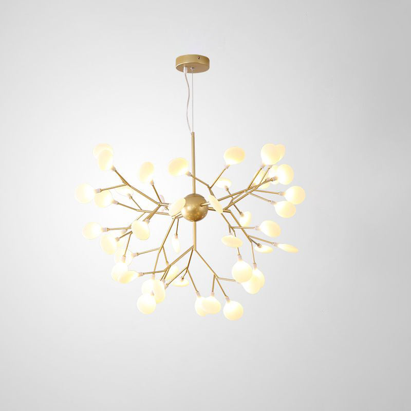Acrylic Leaf Hanging Chandelier Designer Gold Finish Pendant Ceiling Light for Bedroom Clearhalo 'Ceiling Lights' 'Chandeliers' 'Modern Chandeliers' 'Modern' Lighting' 2460108