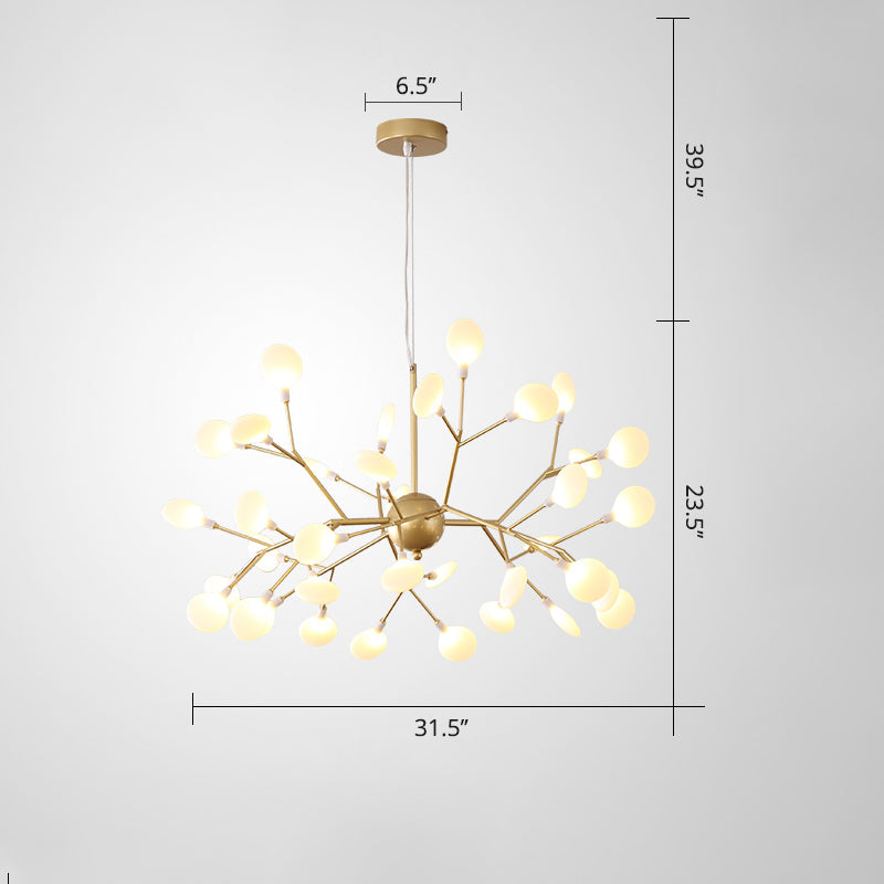 Acrylic Leaf Hanging Chandelier Designer Gold Finish Pendant Ceiling Light for Bedroom Clearhalo 'Ceiling Lights' 'Chandeliers' 'Modern Chandeliers' 'Modern' Lighting' 2460112