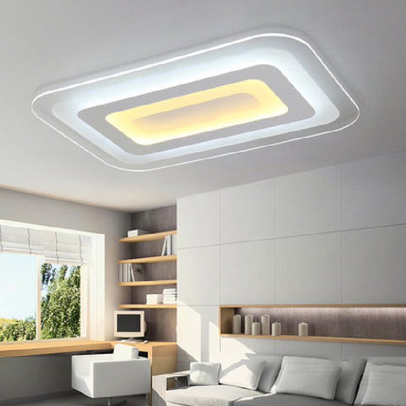 Super Thin Surface Mounted Led Ceiling Light Simplicity Acrylic Living Room Flush Light in White White Clearhalo 'Ceiling Lights' 'Close To Ceiling Lights' 'Close to ceiling' 'Flush mount' Lighting' 2460141
