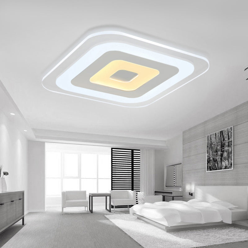 Super Thin Surface Mounted Led Ceiling Light Simplicity Acrylic Living Room Flush Light in White White Clearhalo 'Ceiling Lights' 'Close To Ceiling Lights' 'Close to ceiling' 'Flush mount' Lighting' 2460145