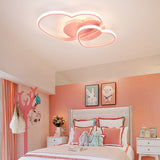 Double Heart Shaped Ceiling Light Romantic Minimalist Metal Bedroom Flush Mount Led Light Clearhalo 'Ceiling Lights' 'Close To Ceiling Lights' 'Close to ceiling' 'Flush mount' Lighting' 2460149