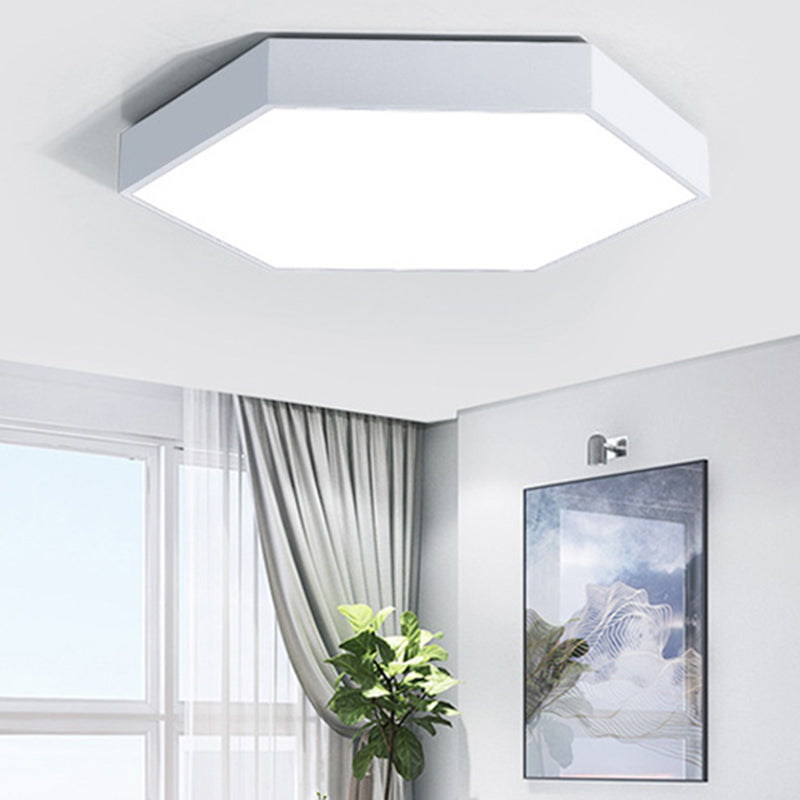 Hexagonal Metal Flush Ceiling Light Minimalist LED Flush Mount Recessed Lighting for Living Room White Clearhalo 'Ceiling Lights' 'Close To Ceiling Lights' 'Close to ceiling' 'Flush mount' Lighting' 2460236