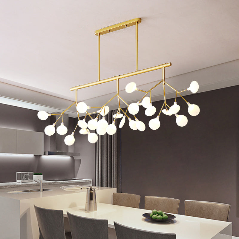 Firefly Island Pendant Postmodern Metal 36 Heads Restaurant Ceiling Suspension Lamp White Clearhalo 'Ceiling Lights' 'Island Lights' Lighting' 2460271