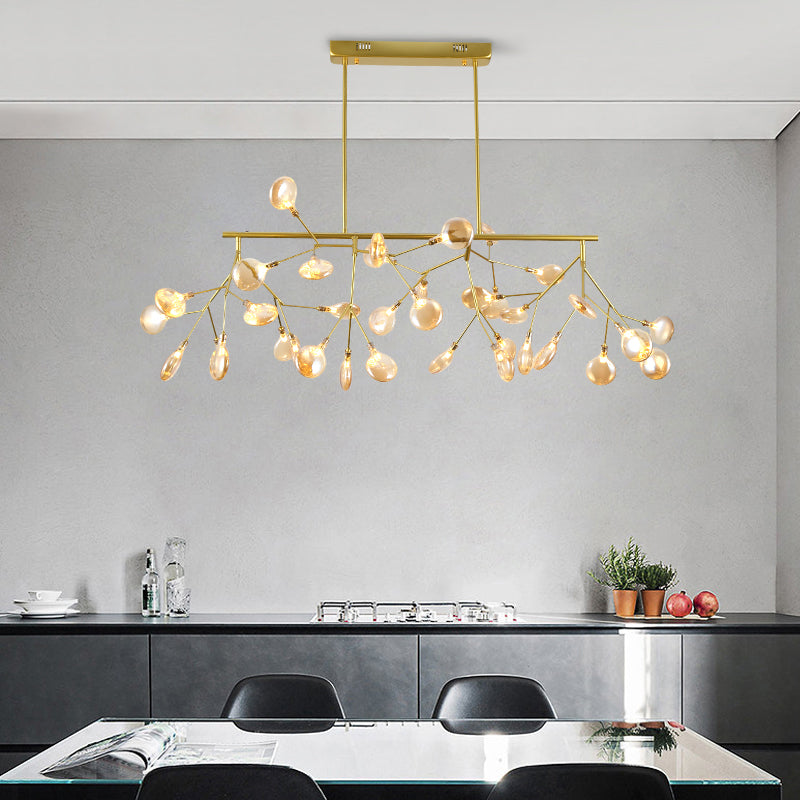 Firefly Island Pendant Postmodern Metal 36 Heads Restaurant Ceiling Suspension Lamp Cognac Clearhalo 'Ceiling Lights' 'Island Lights' Lighting' 2460273