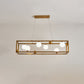 Rectangular Metal Ceiling Pendant Industrial Dining Room Hanging Light with Ball Milk Glass Shade 6 Gold Clearhalo 'Ceiling Lights' 'Island Lights' Lighting' 2460534