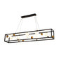 Rectangular Metal Ceiling Pendant Industrial Dining Room Hanging Light with Ball Milk Glass Shade Clearhalo 'Ceiling Lights' 'Island Lights' Lighting' 2460535