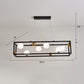 Rectangular Metal Ceiling Pendant Industrial Dining Room Hanging Light with Ball Milk Glass Shade Clearhalo 'Ceiling Lights' 'Island Lights' Lighting' 2460537