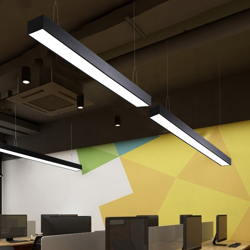 Minimalist Linear LED Suspension Light Fixture Aluminum Office Ceiling Pendant Light Clearhalo 'Ceiling Lights' 'Modern Pendants' 'Modern' 'Pendant Lights' 'Pendants' Lighting' 2460577