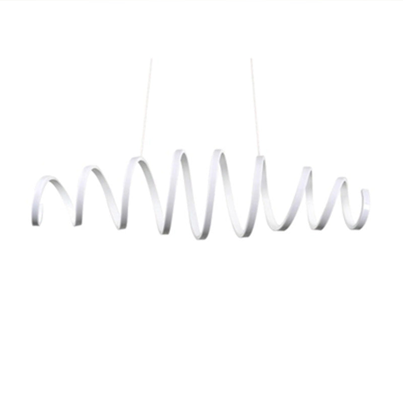 White Spiral Pendant Light Minimalism LED Acrylic Ceiling Suspension Lamp for Dining Room White 39.5" White Clearhalo 'Ceiling Lights' 'Modern Pendants' 'Modern' 'Pendant Lights' 'Pendants' Lighting' 2460617